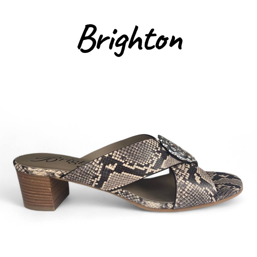 Brighton Allison Snakeskin Leather Sandals‎ Size 9.5 NEW ☆